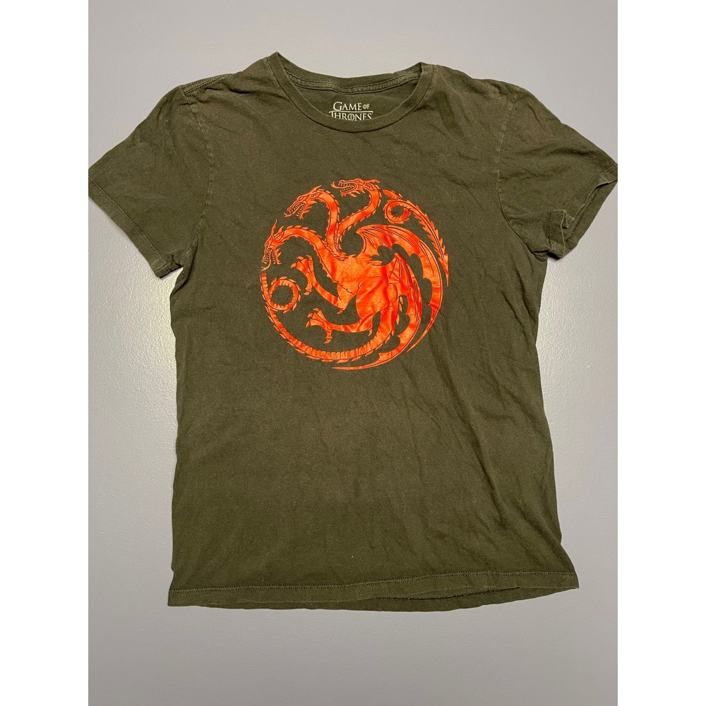 Game of Thrones House Targaryen Dragon Graphic T-Shirt Mens Small Black Red HBO